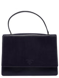 Purple Calfskin Top Handle Flap Bag