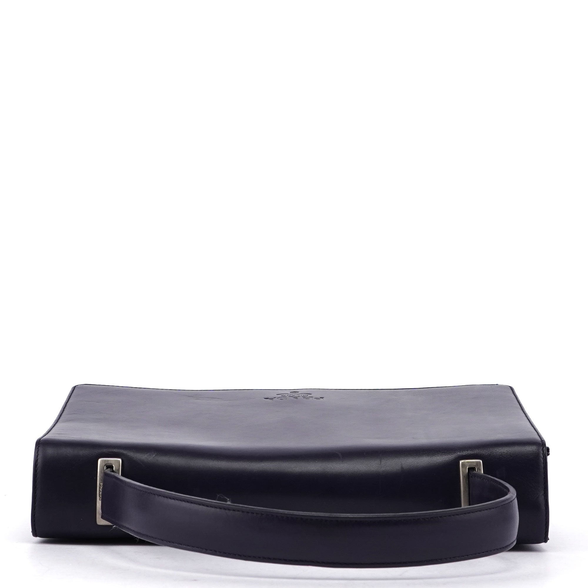 Purple Calfskin Top Handle Flap Bag