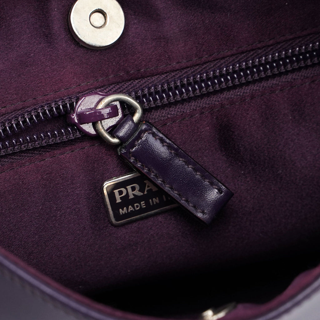 Purple Leather Cleo Bag