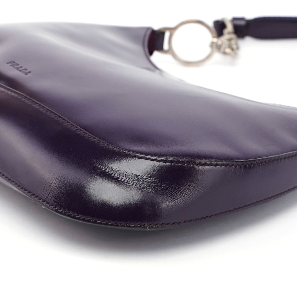 Purple Leather Cleo Bag