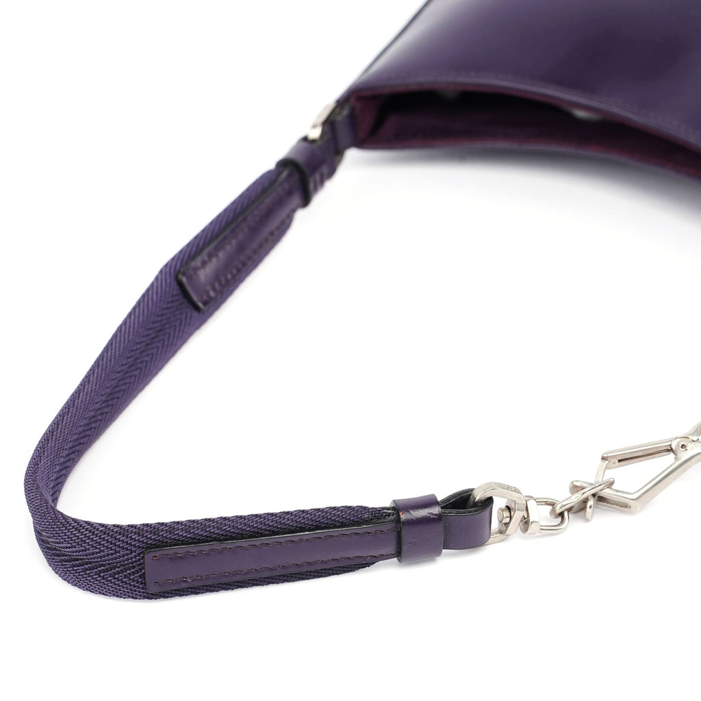 Purple Leather Cleo Bag