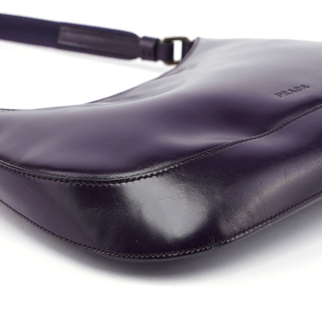 Purple Leather Cleo Bag
