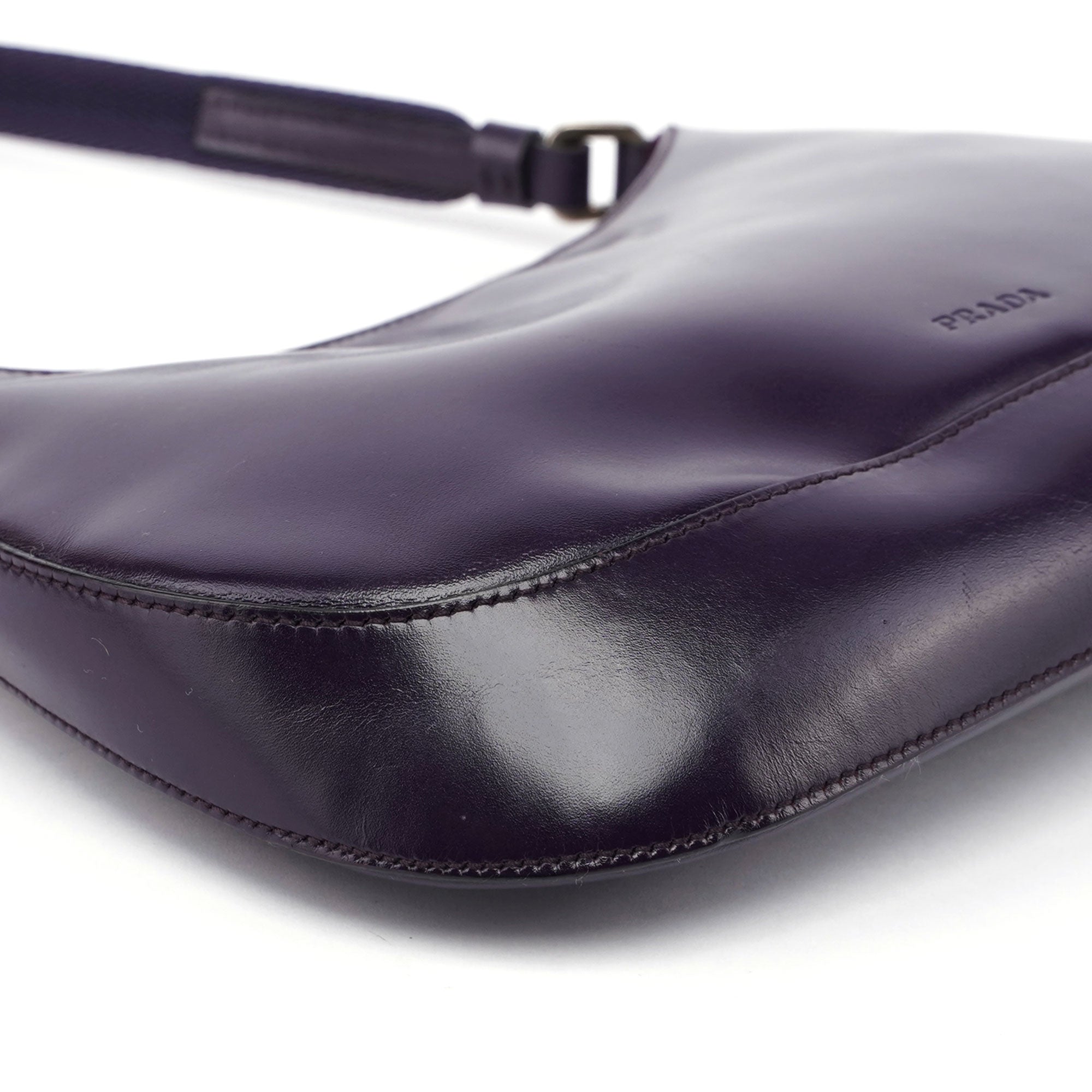 Purple Leather Cleo Bag