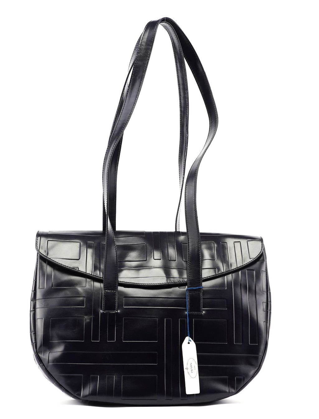 Purple Spazzolato Embossed Tote Bag