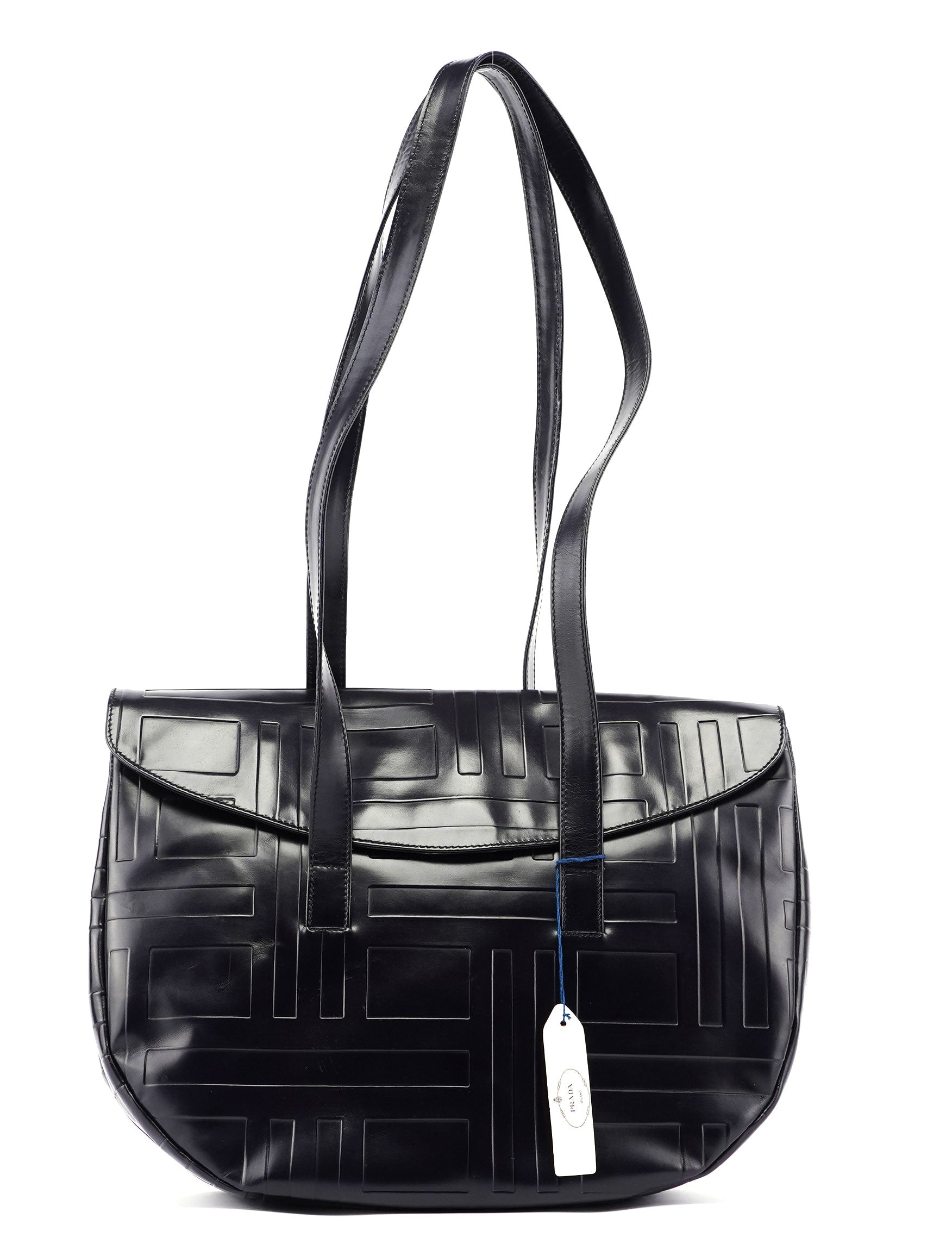 Purple Spazzolato Embossed Tote Bag