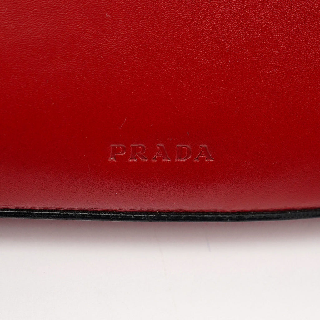 Red Calfskin Cleo Shoulder Bag
