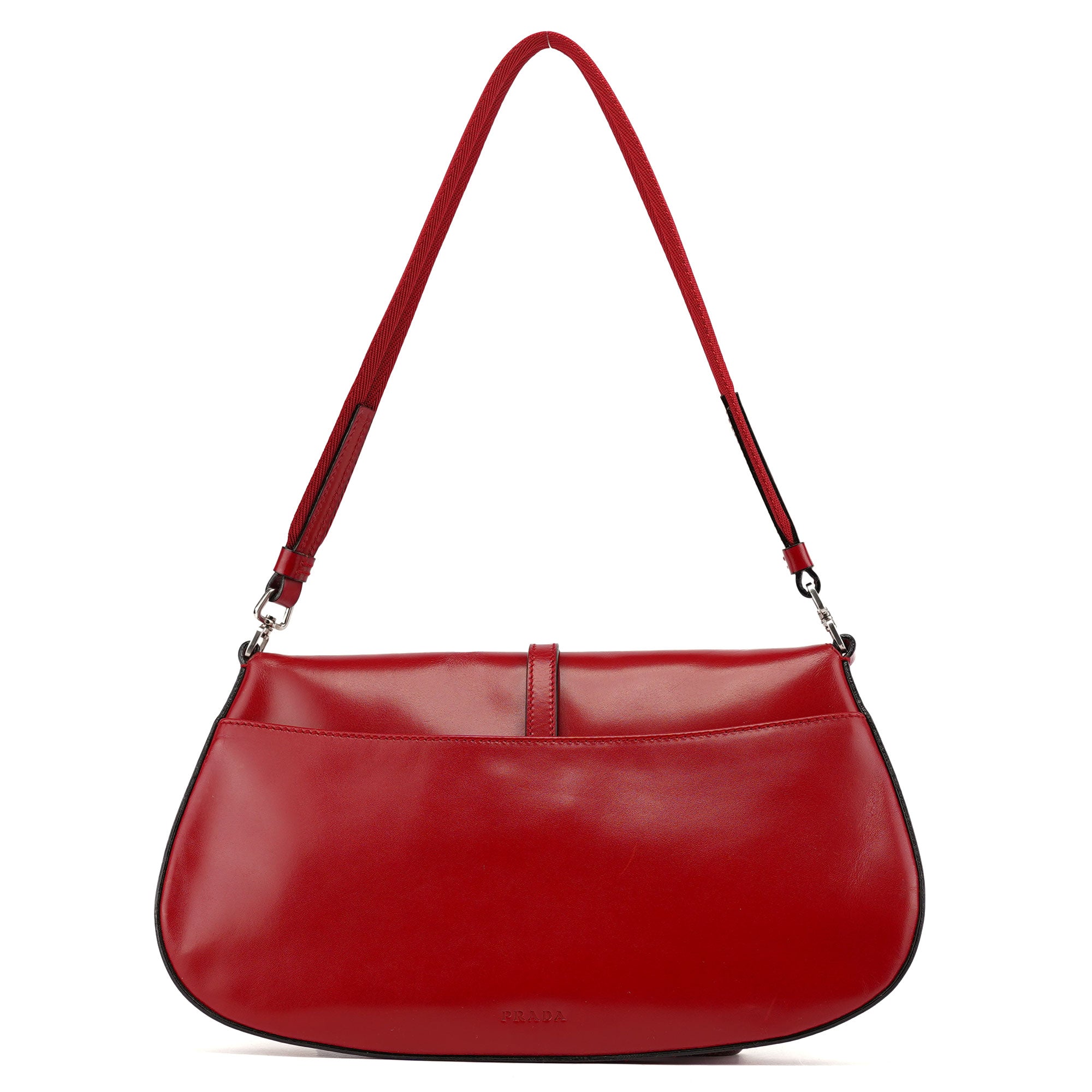 Red Calfskin Cleo Shoulder Bag
