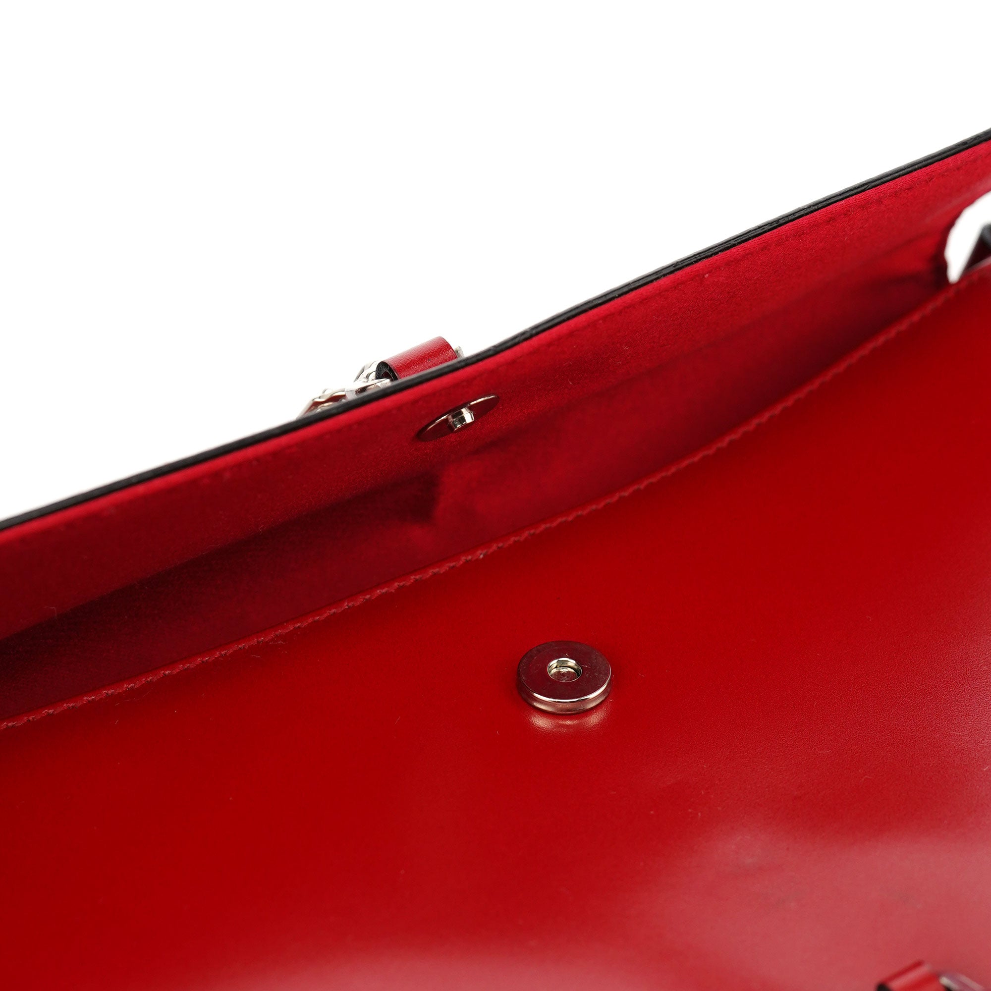 Red Calfskin Cleo Shoulder Bag