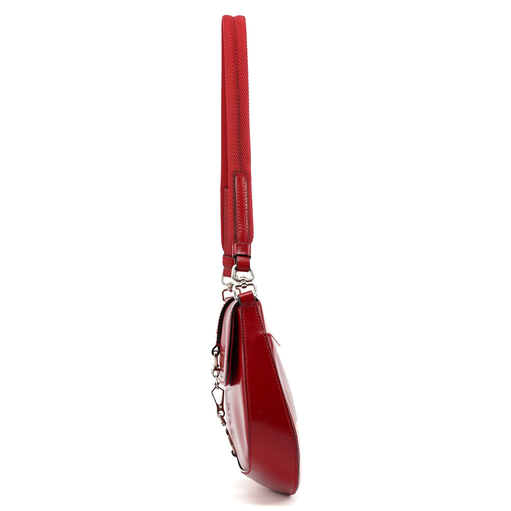 Red Calfskin Cleo Shoulder Bag