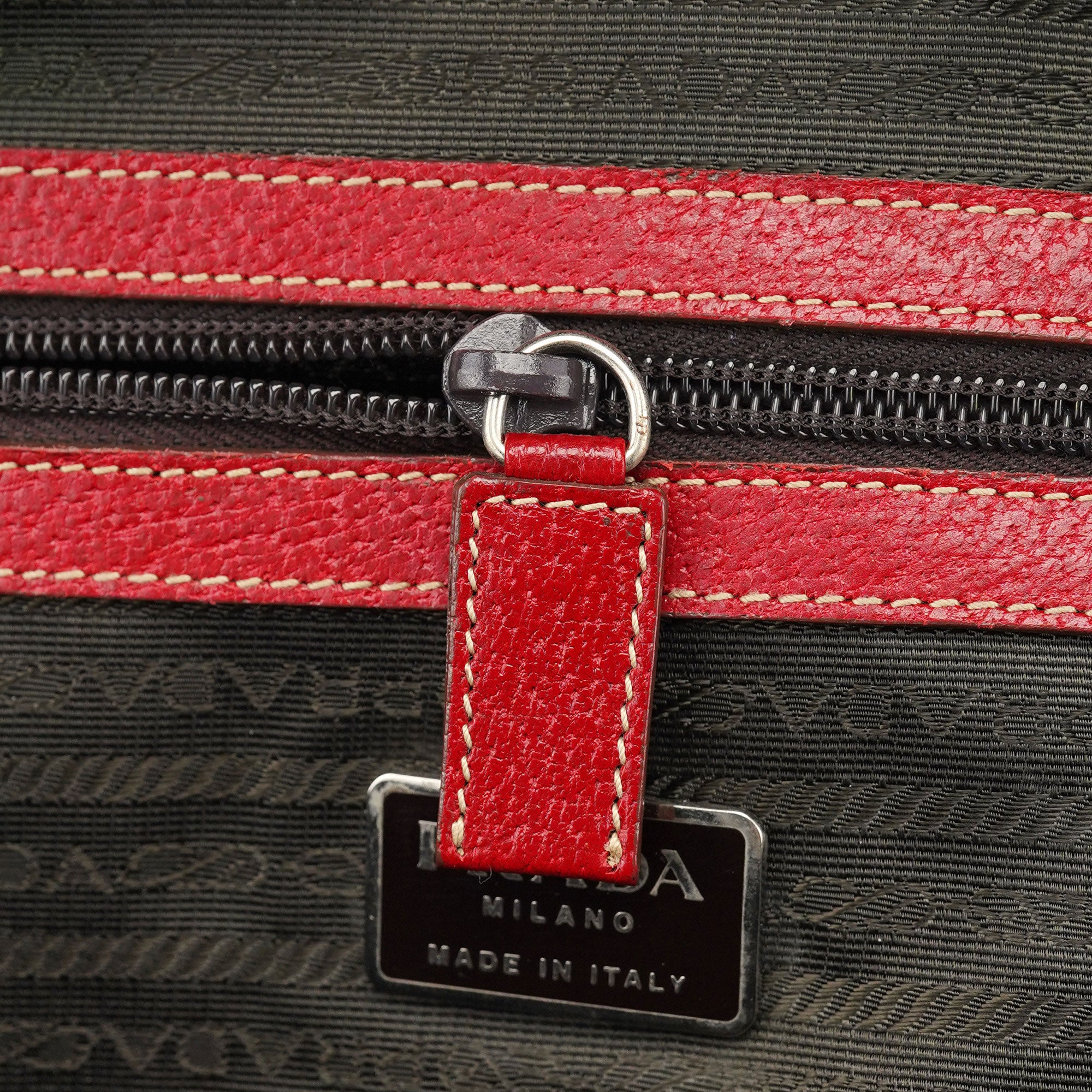 Red Leather Bowling Tote Bag