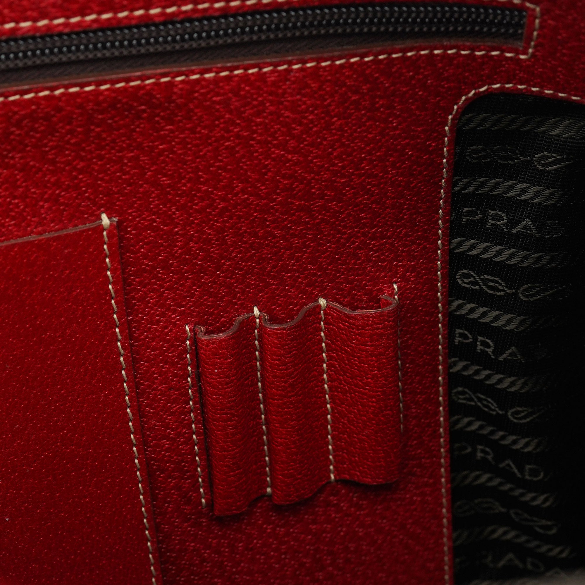 Red Leather Bowling Tote Bag