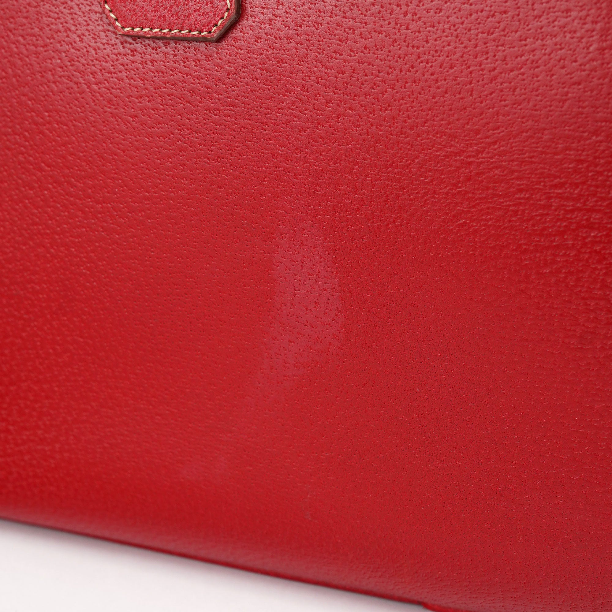 Red Leather Bowling Tote Bag