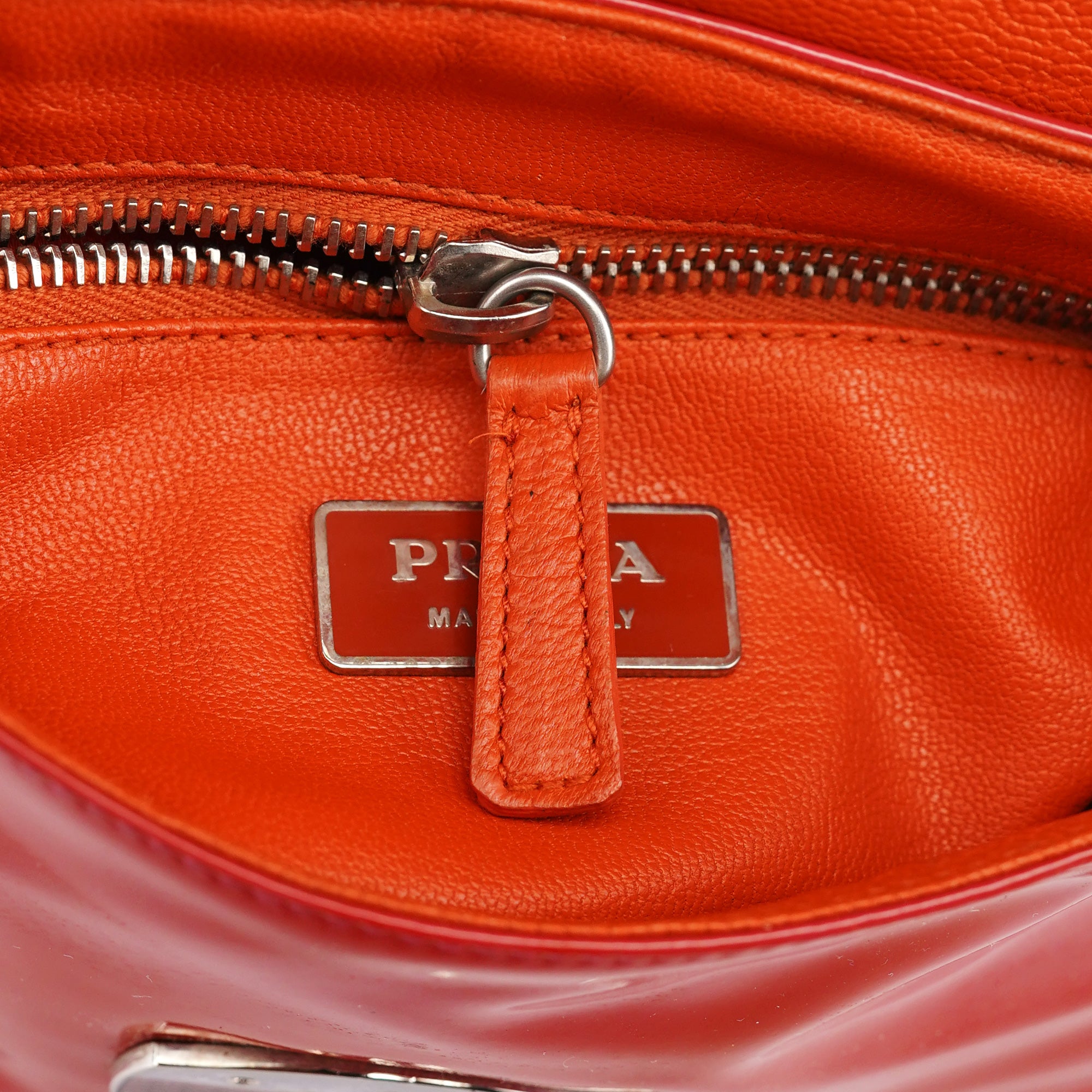 Red Spazzolato Buckle Shoulder Bag