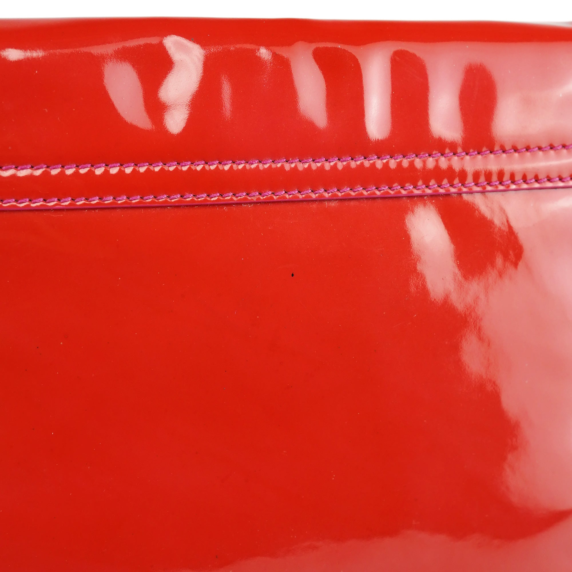 Red Spazzolato Buckle Shoulder Bag