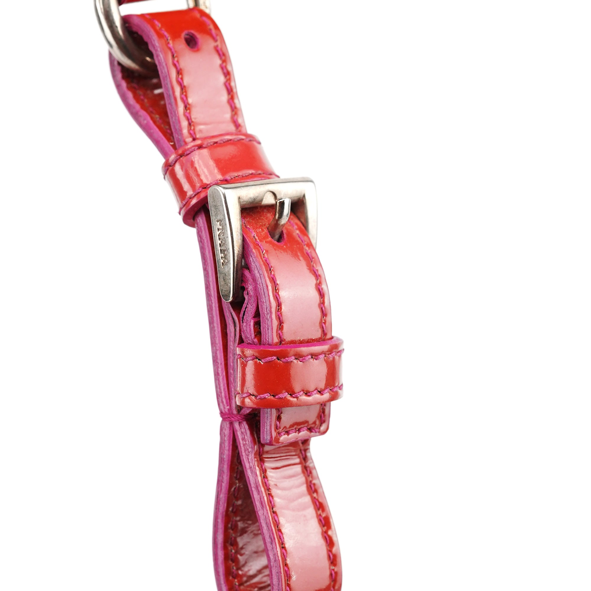 Red Spazzolato Buckle Shoulder Bag