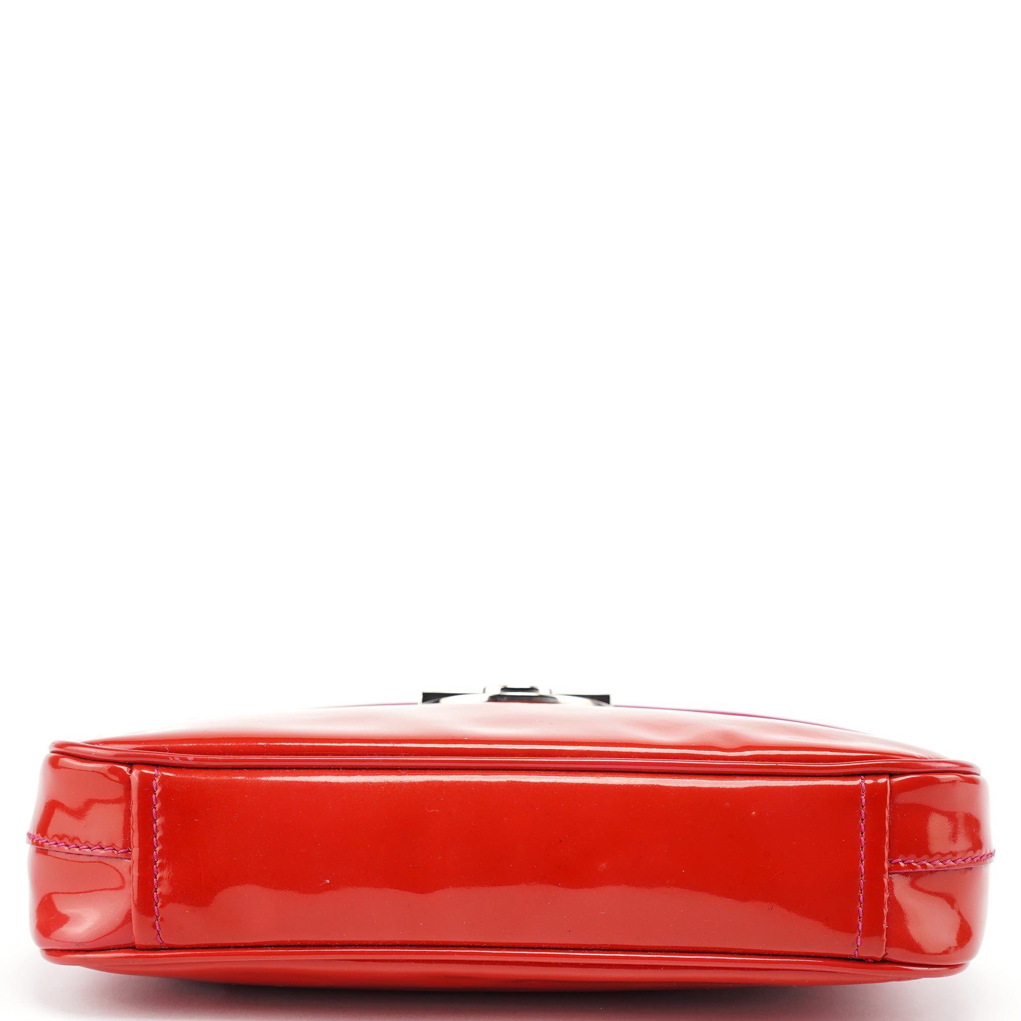 Red Spazzolato Buckle Shoulder Bag