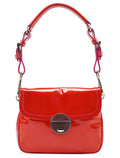 Red Spazzolato Buckle Shoulder Bag