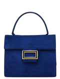 Royal Blue Suede Top Handle Bag