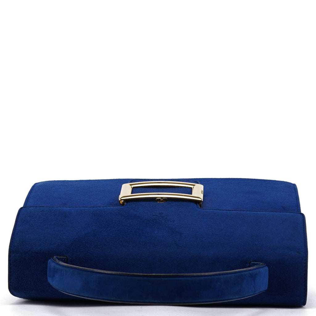 Royal Blue Suede Top Handle Bag