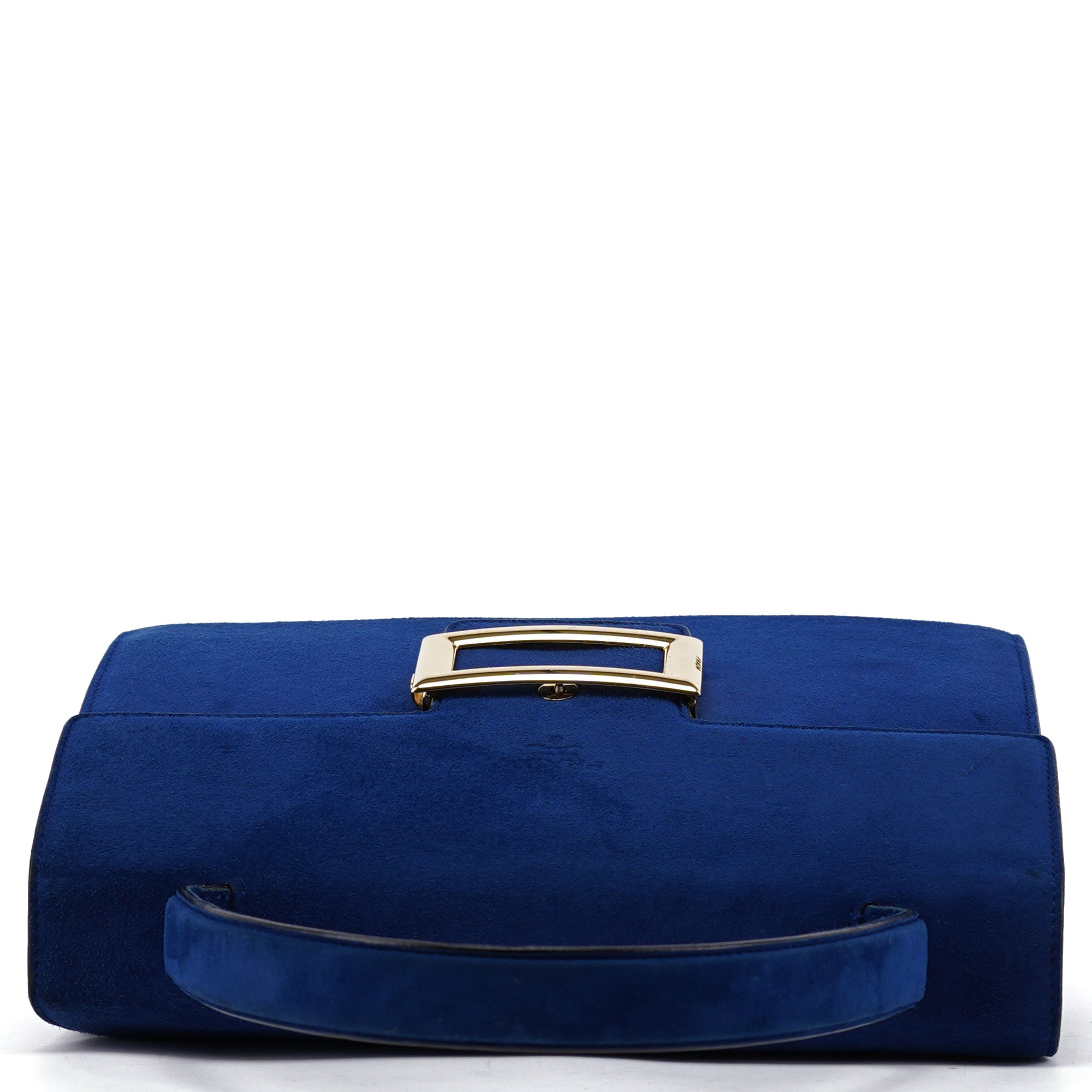 Royal Blue Suede Top Handle Bag