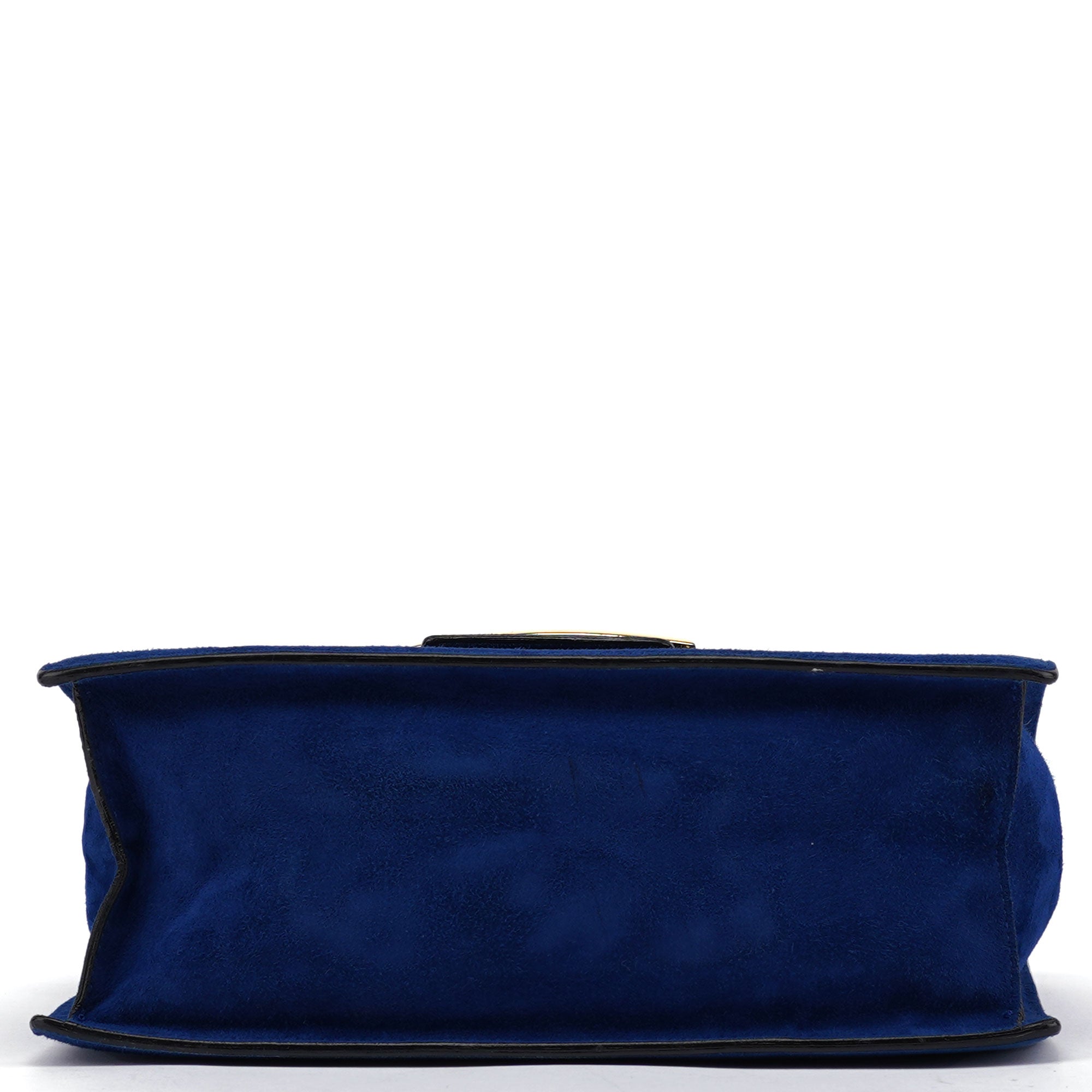Royal Blue Suede Top Handle Bag