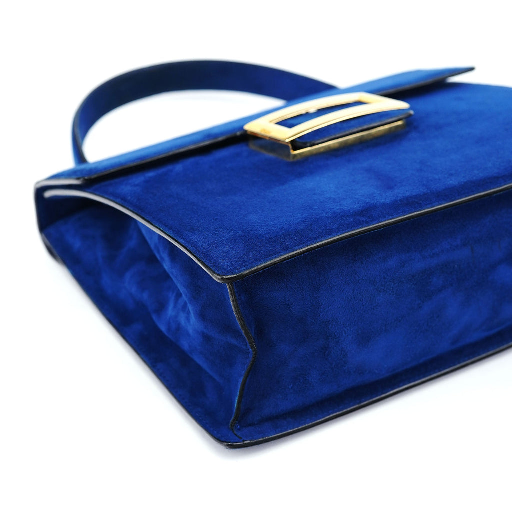Royal Blue Suede Top Handle Bag