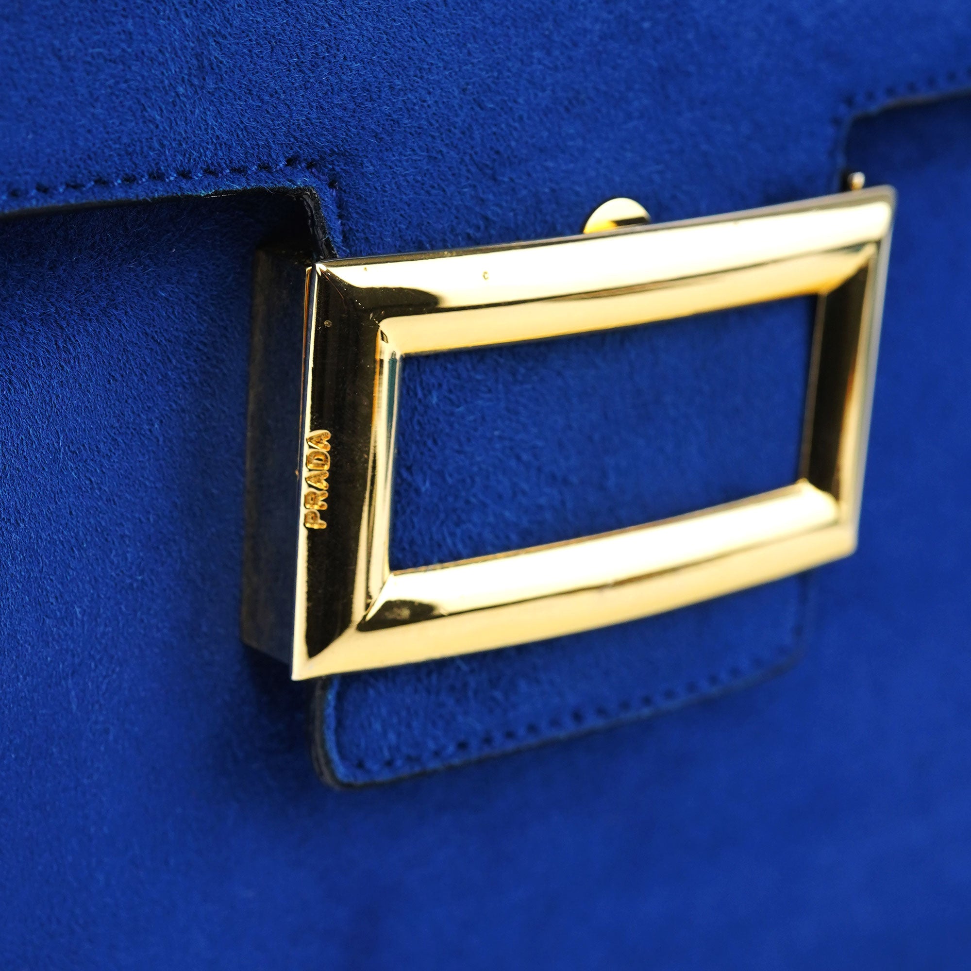 Royal Blue Suede Top Handle Bag
