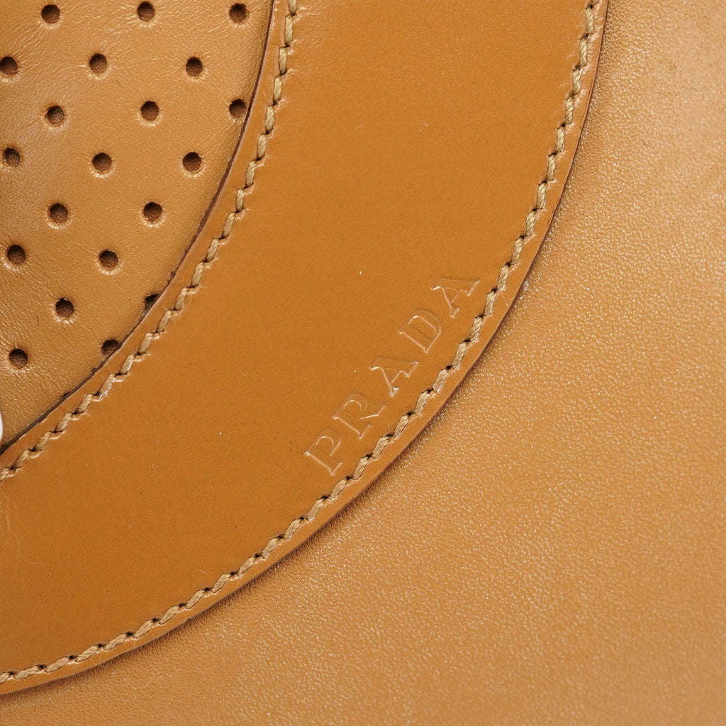 Spring 2000 Beige Leather Bowling Bag