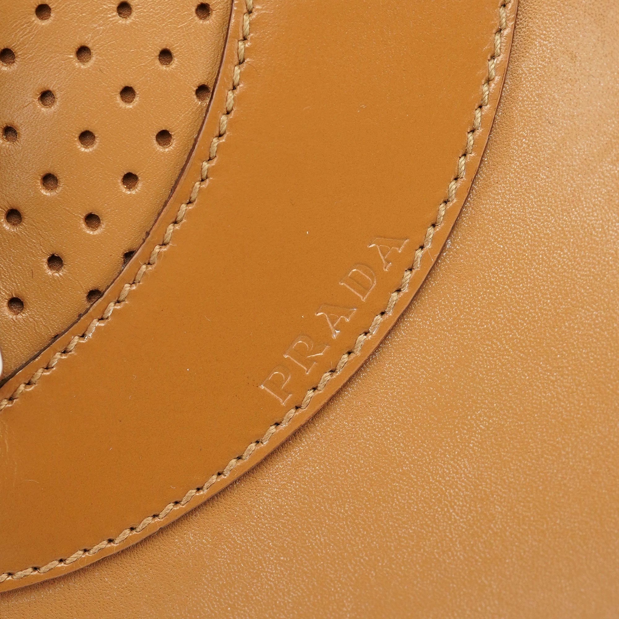 Spring 2000 Beige Leather Bowling Bag