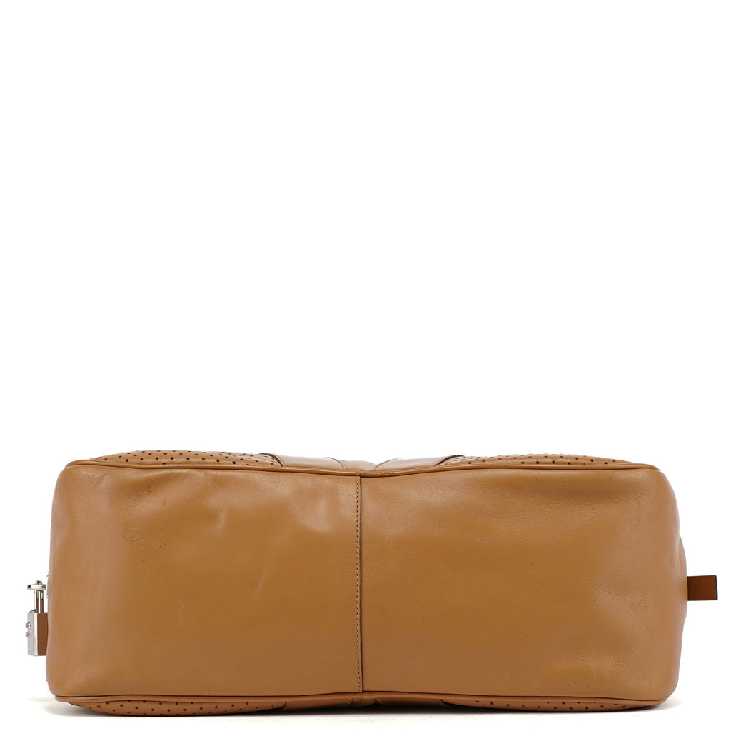 Spring 2000 Beige Leather Bowling Bag