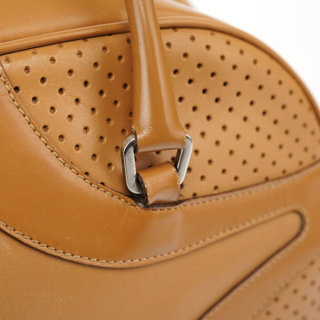Spring 2000 Beige Leather Bowling Bag