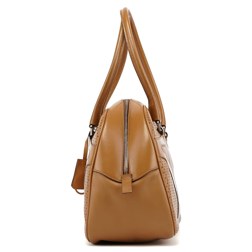 Spring 2000 Beige Leather Bowling Bag