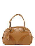 Spring 2000 Beige Leather Bowling Bag