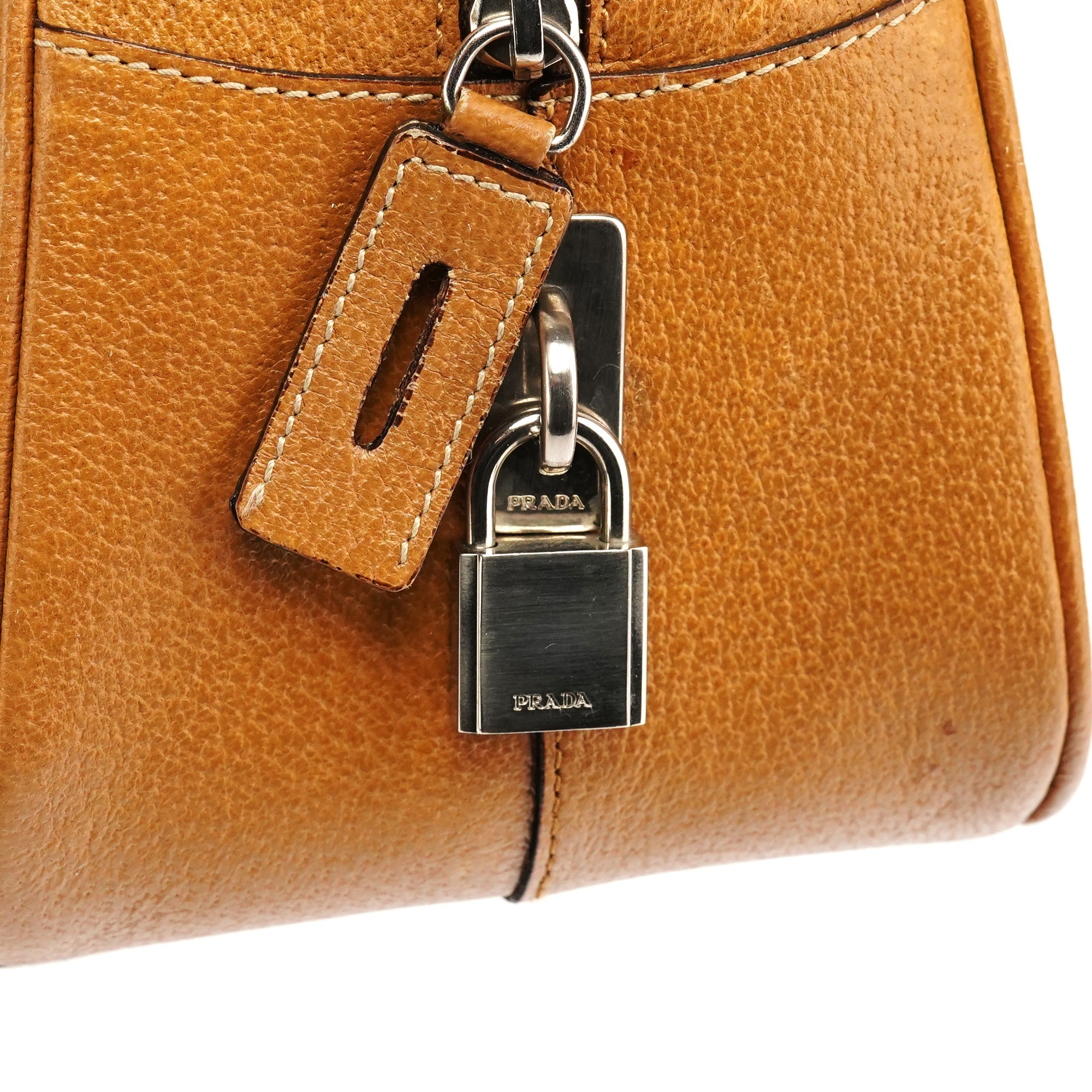 Spring 2000 Light Brown Leather Bowling Bag
