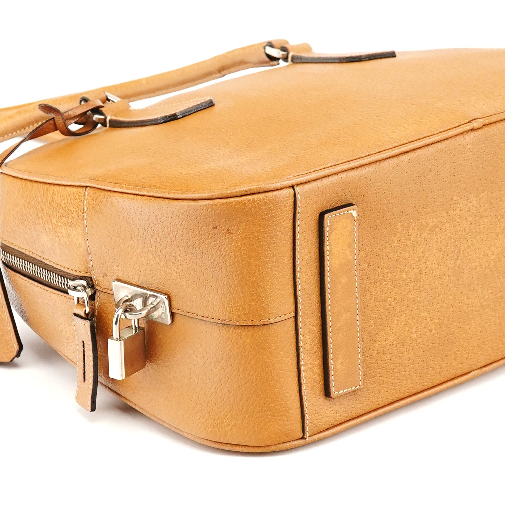Spring 2000 Light Brown Leather Bowling Bag
