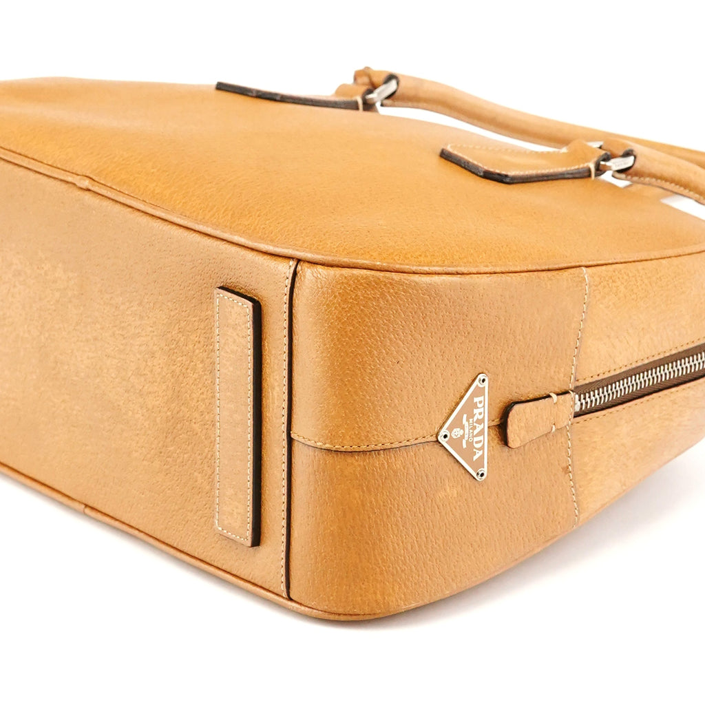 Spring 2000 Light Brown Leather Bowling Bag