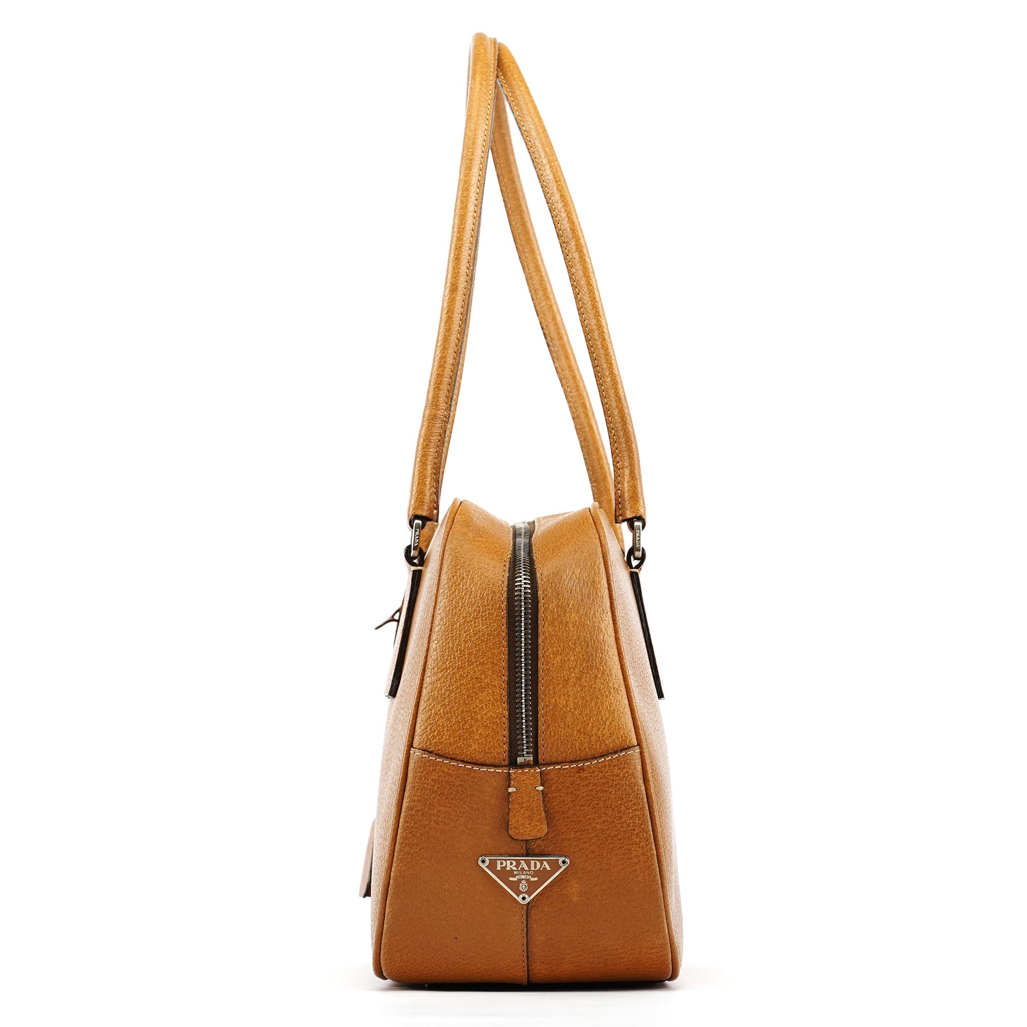 Spring 2000 Light Brown Leather Bowling Bag