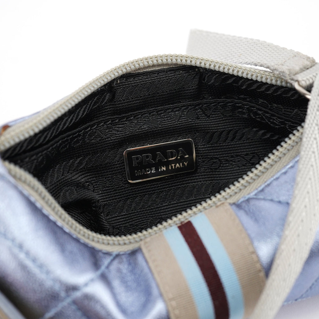 Spring 2000 Metallic Blue Quilted Mini Bag