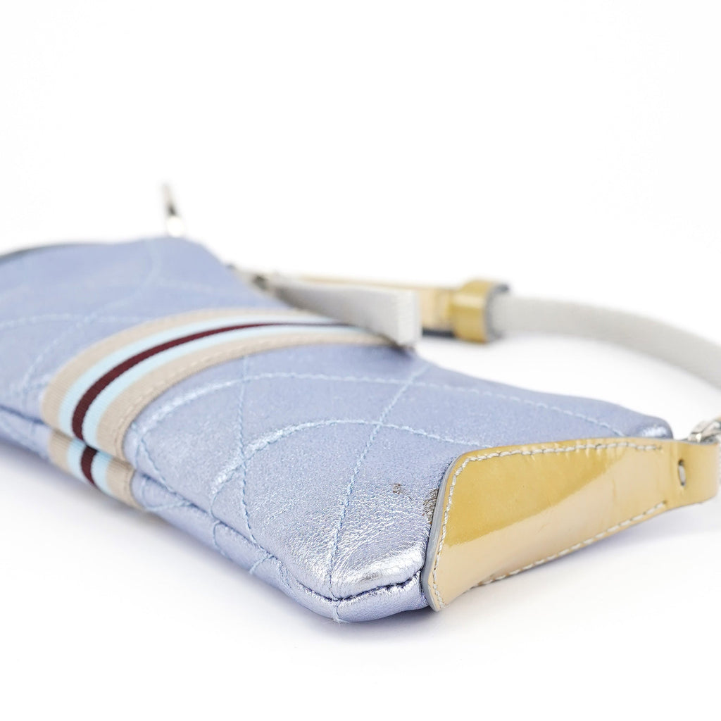 Spring 2000 Metallic Blue Quilted Mini Bag