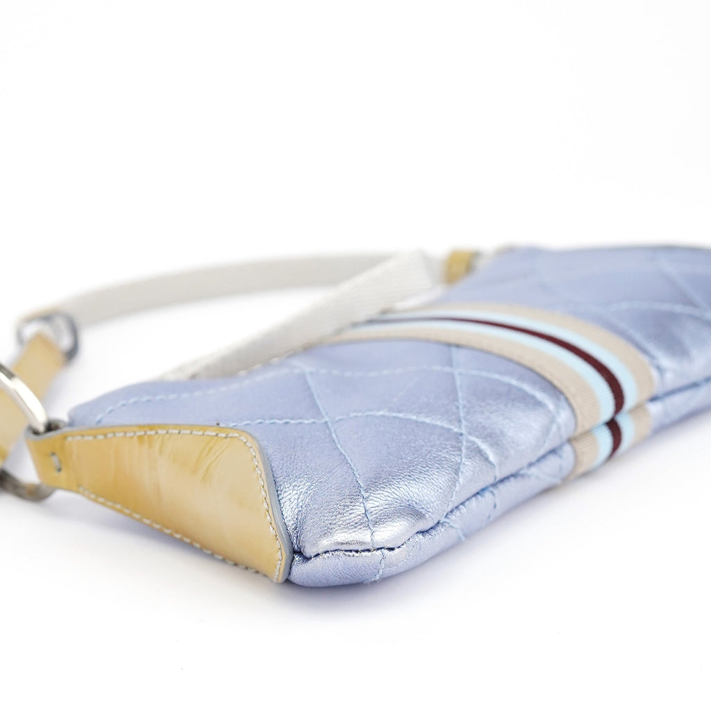 Spring 2000 Metallic Blue Quilted Mini Bag
