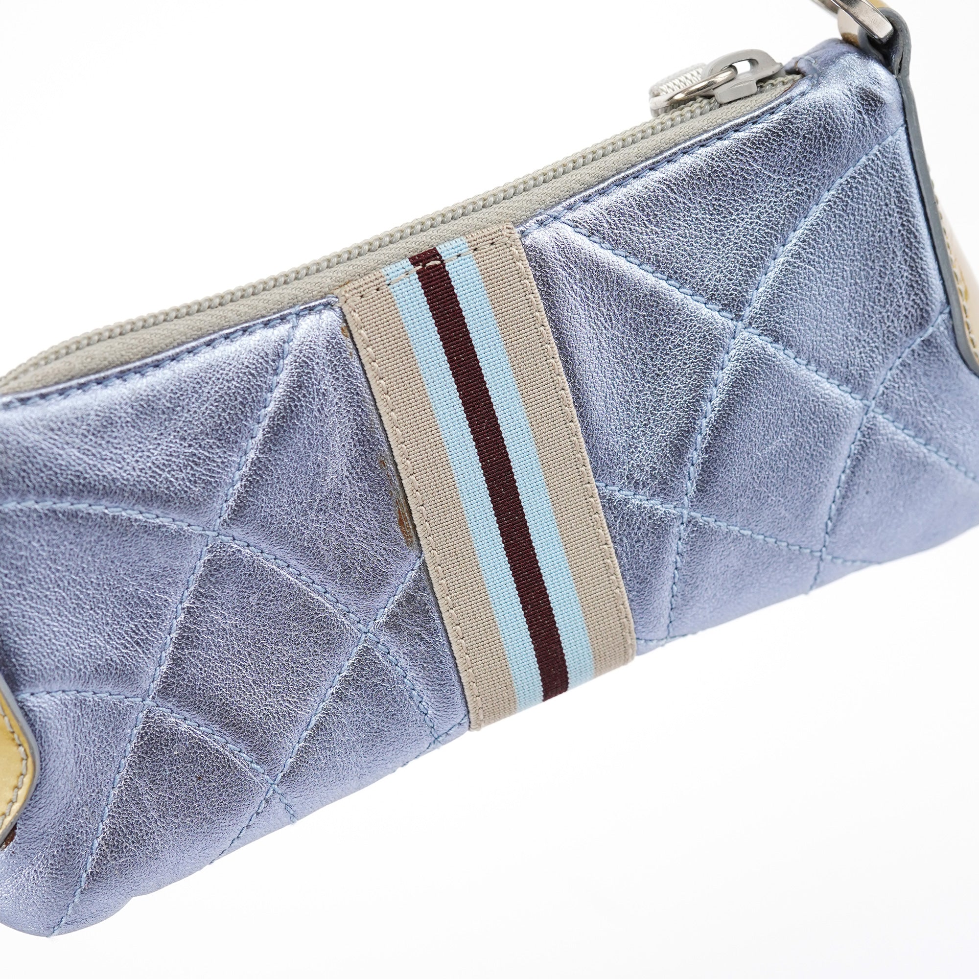 Spring 2000 Metallic Blue Quilted Mini Bag