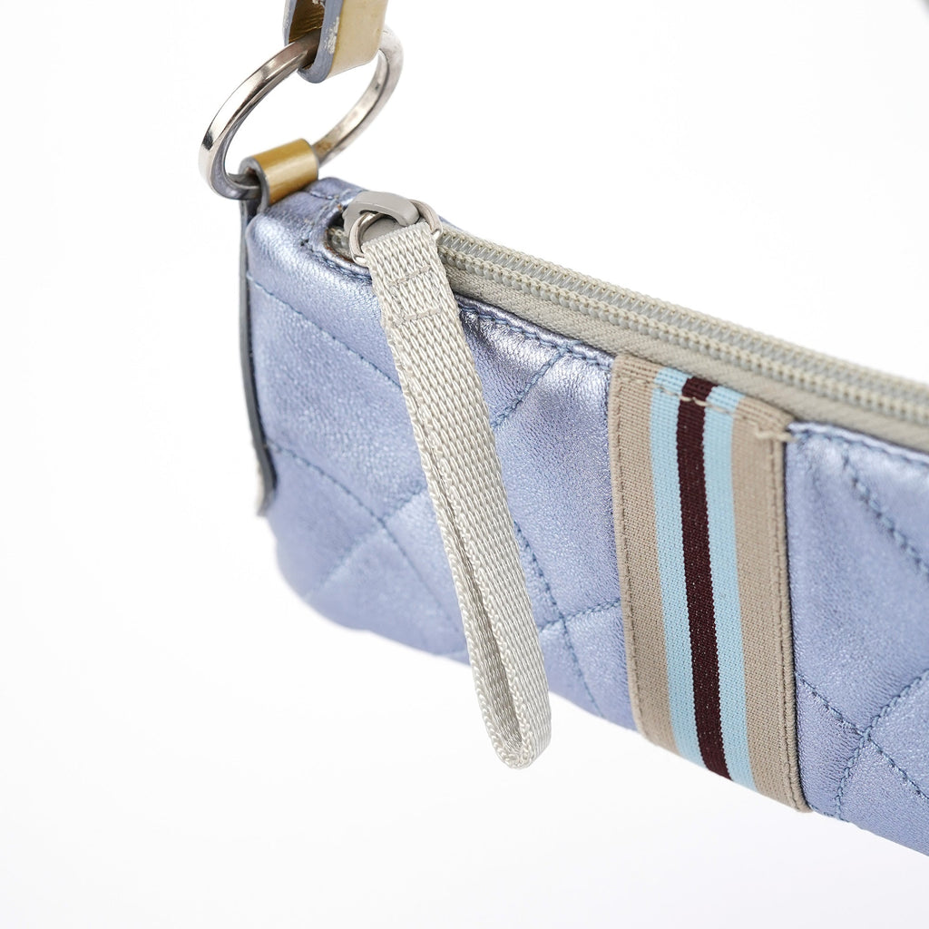 Spring 2000 Metallic Blue Quilted Mini Bag