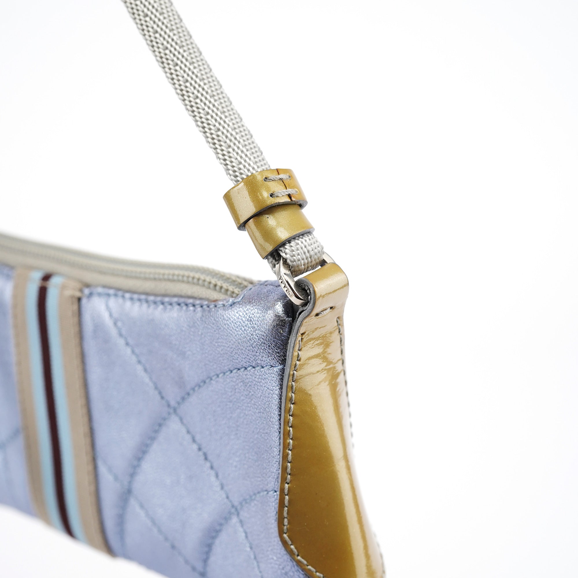 Spring 2000 Metallic Blue Quilted Mini Bag