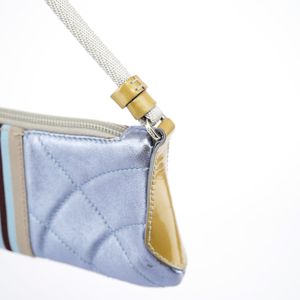 Spring 2000 Metallic Blue Quilted Mini Bag