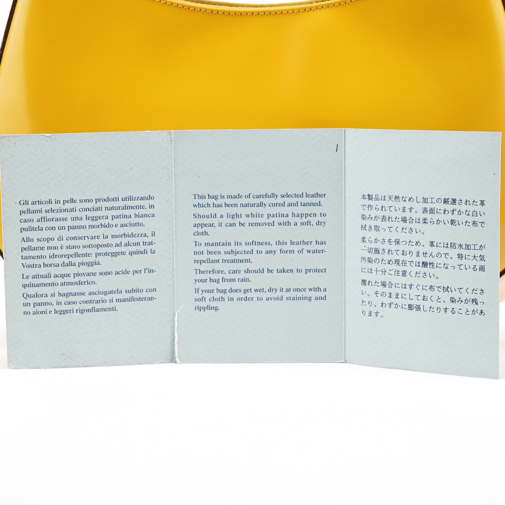 Yellow Calfskin Cleo Shoulder Bag