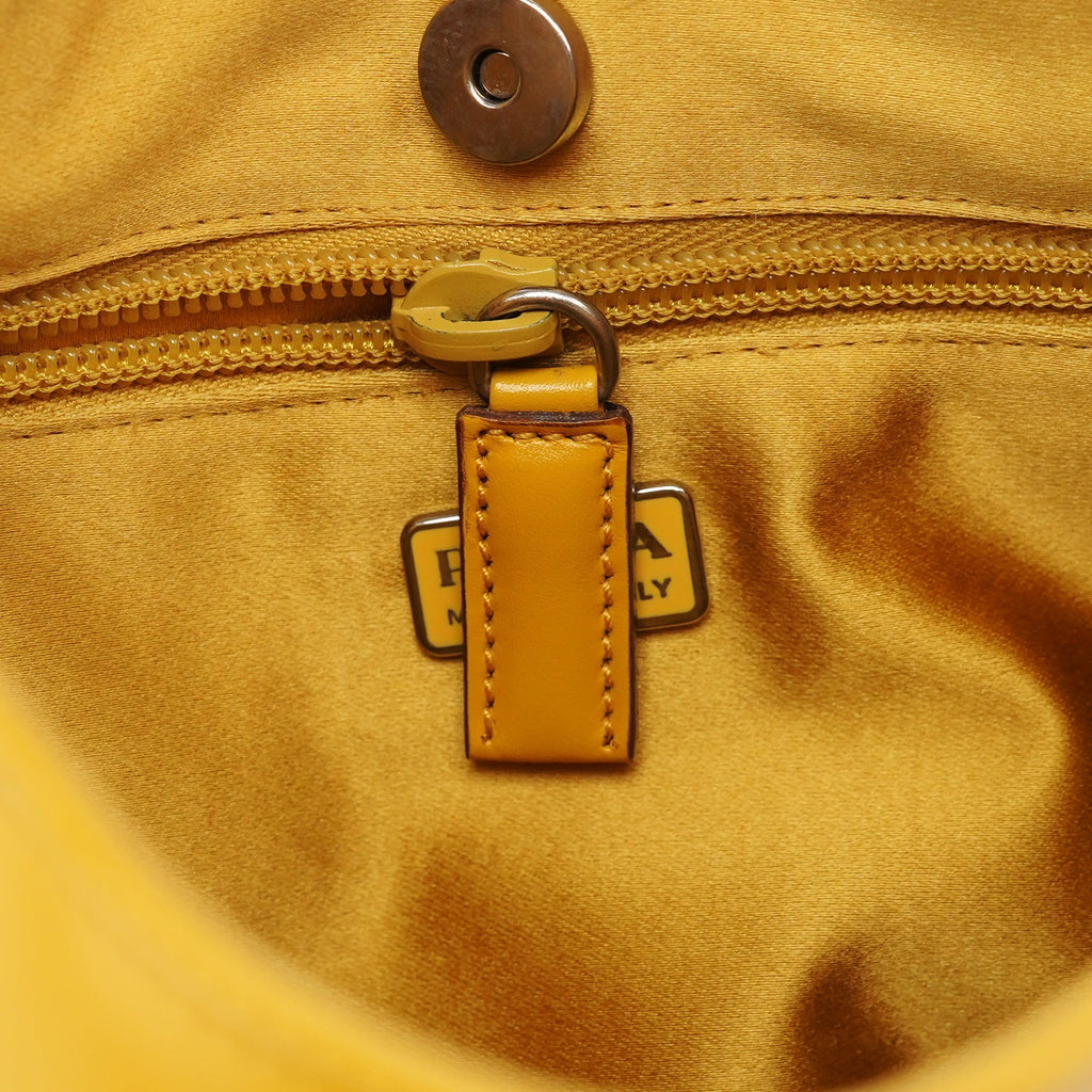 Yellow Calfskin Cleo Shoulder Bag