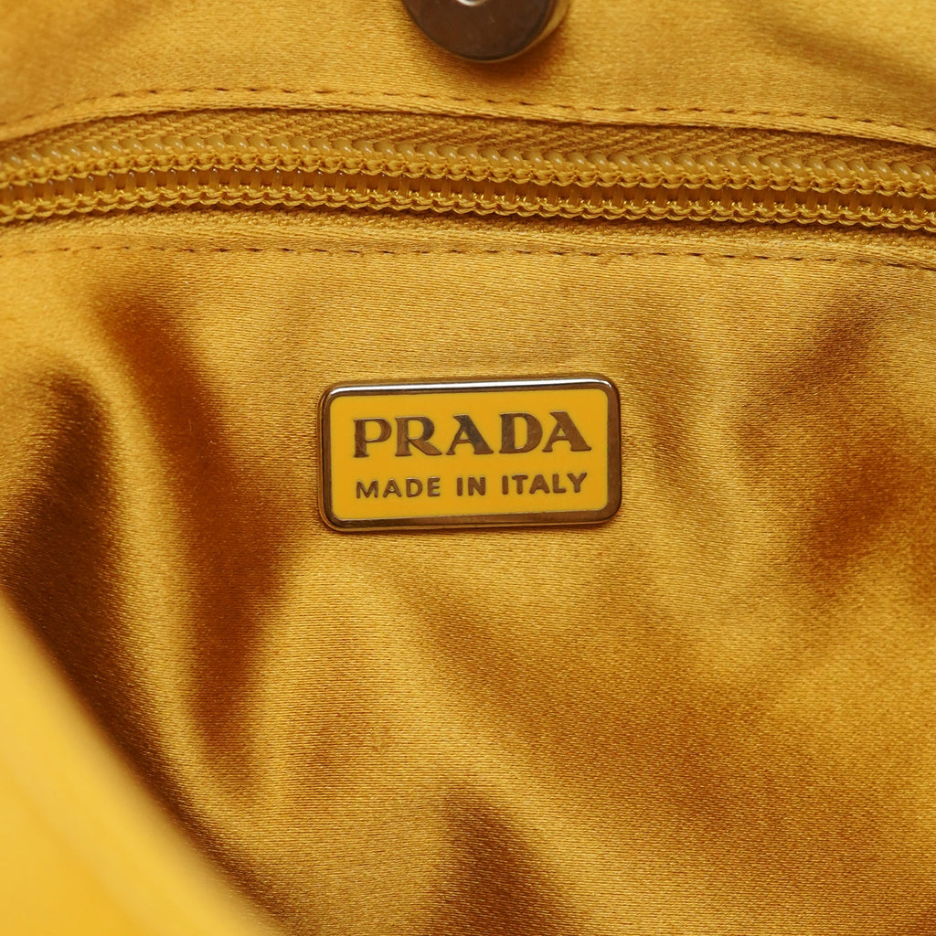 Yellow Calfskin Cleo Shoulder Bag