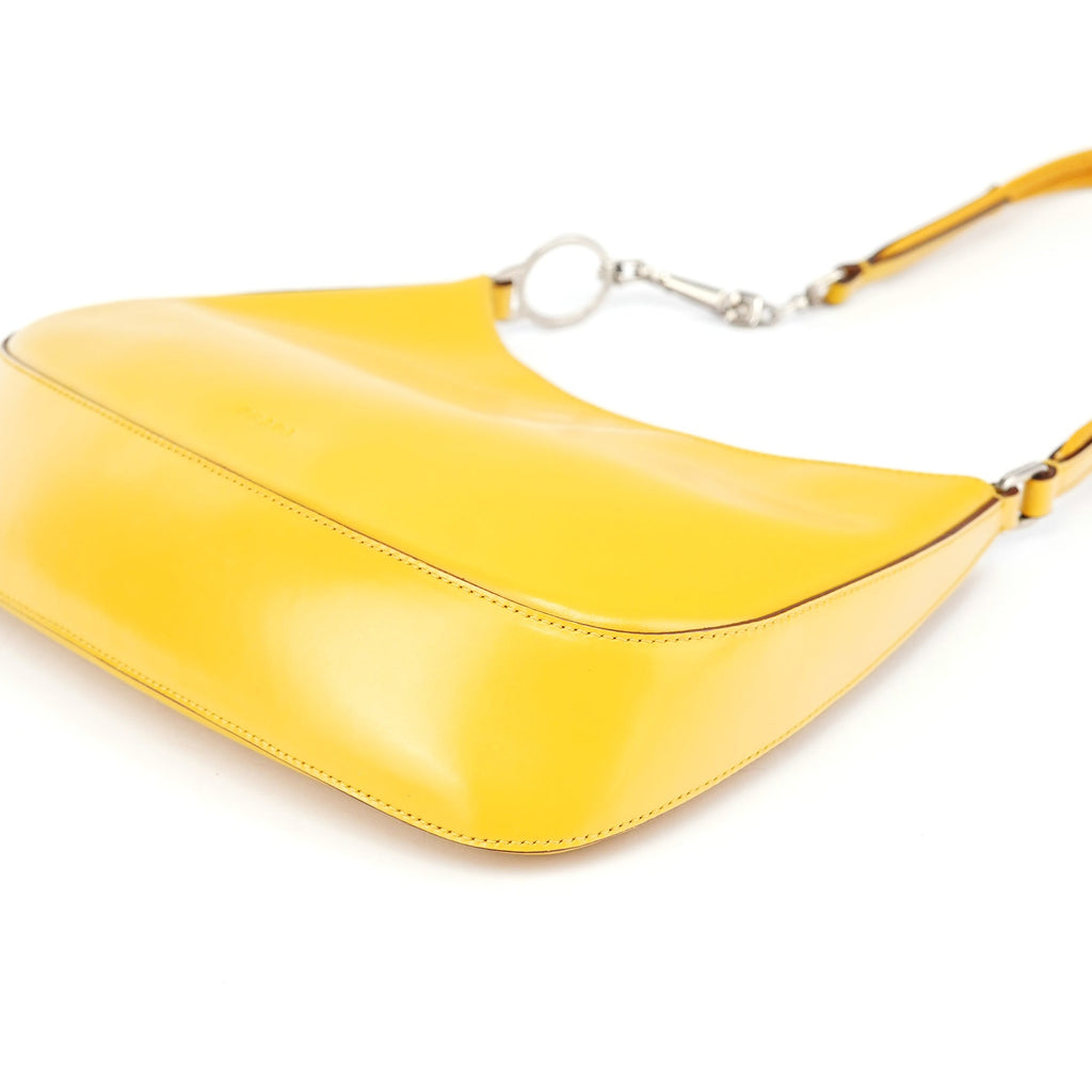 Yellow Calfskin Cleo Shoulder Bag