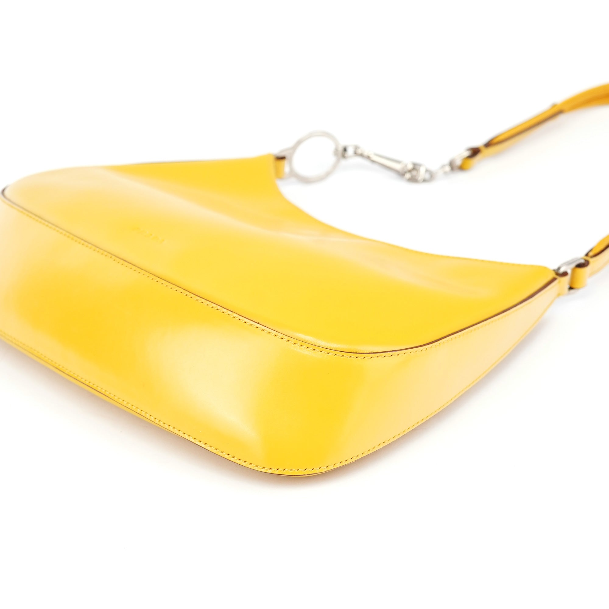 Yellow Calfskin Cleo Shoulder Bag