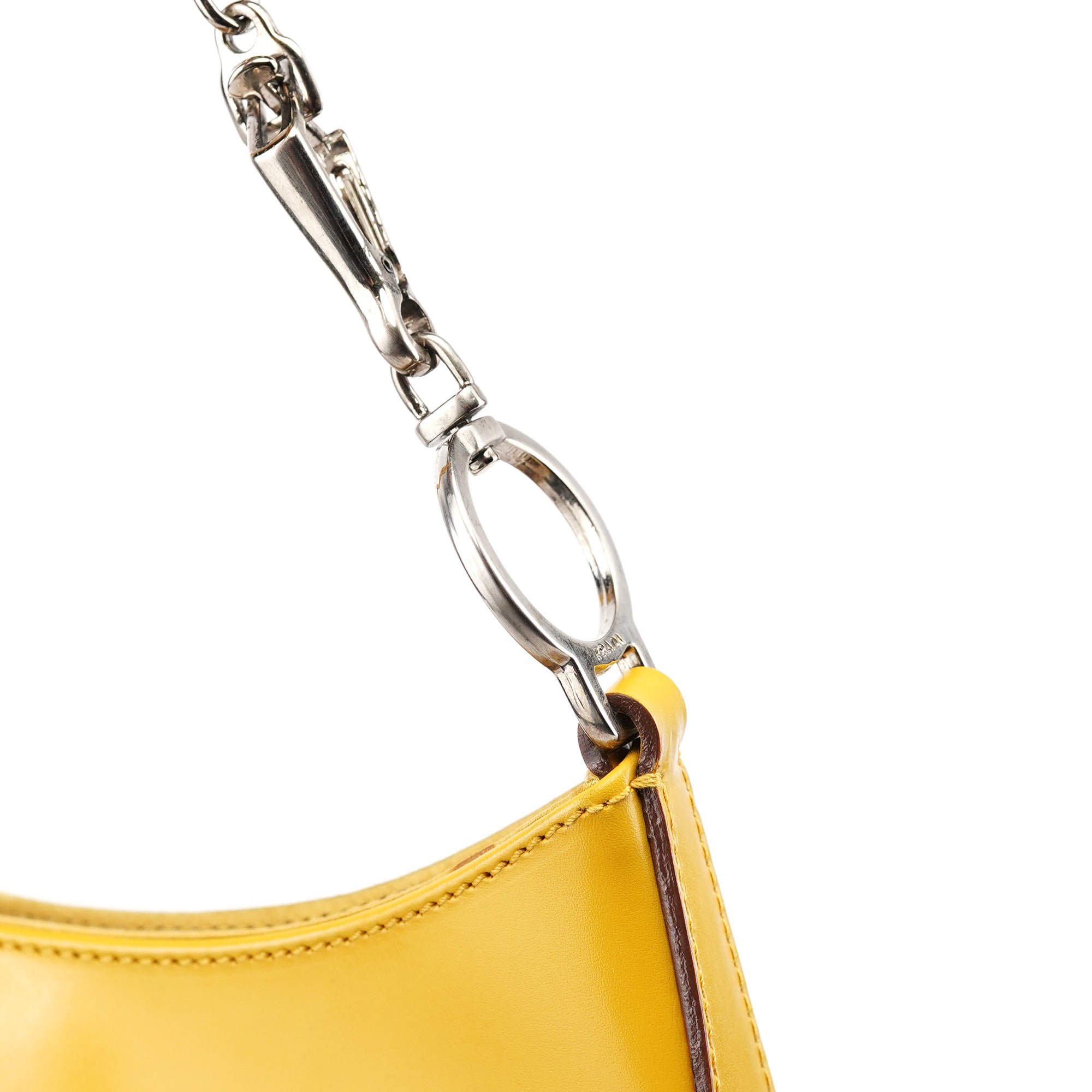 Yellow Calfskin Cleo Shoulder Bag